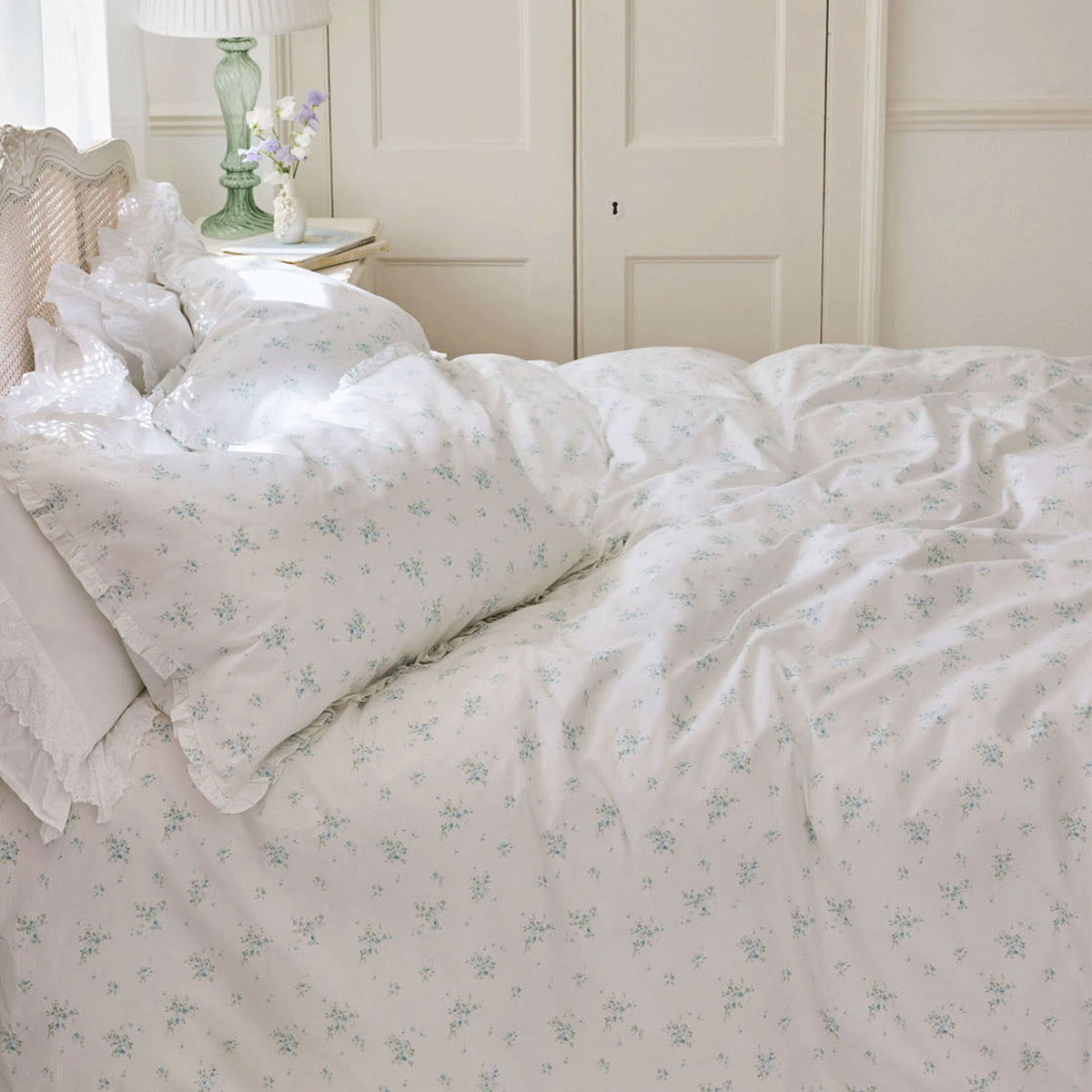 Rosabelle Baby Blue 100% Cotton Duvet Set | Shabby Chic By Rachel Ashwell