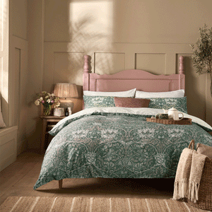 William Morris At Home Honeysuckle & Tulip Sage-Plaster Cotton Duvet Set