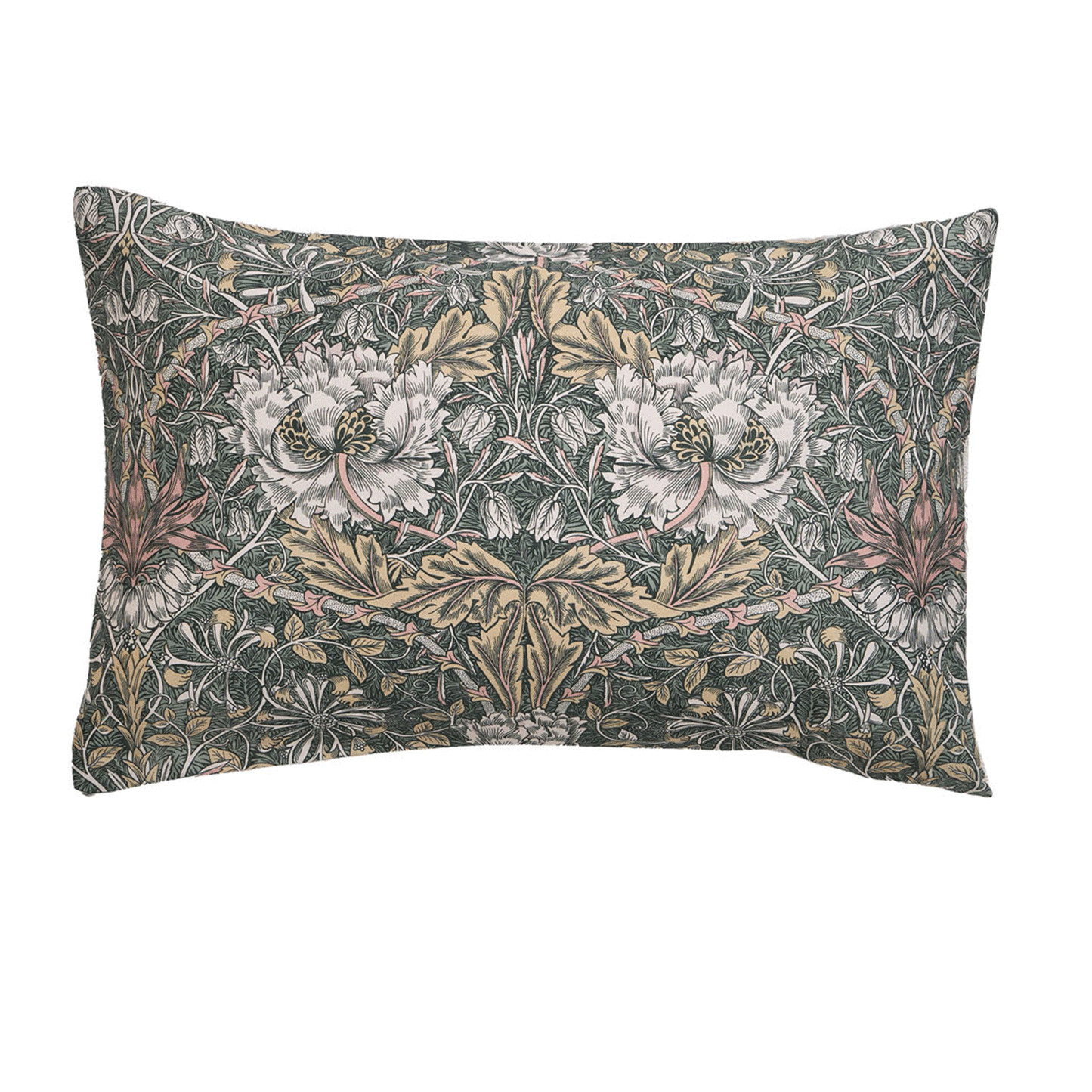 William Morris At Home Honeysuckle & Tulip Sage-Plaster Pillowcase Pair