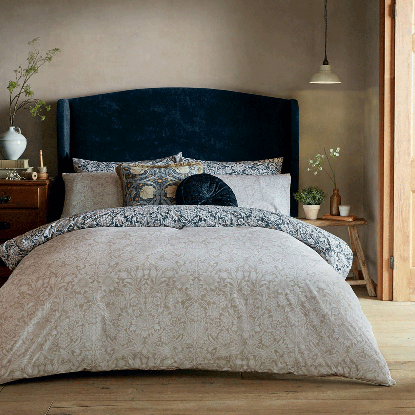 William Morris At Home Sunflower Ink Cotton Duvet Set
