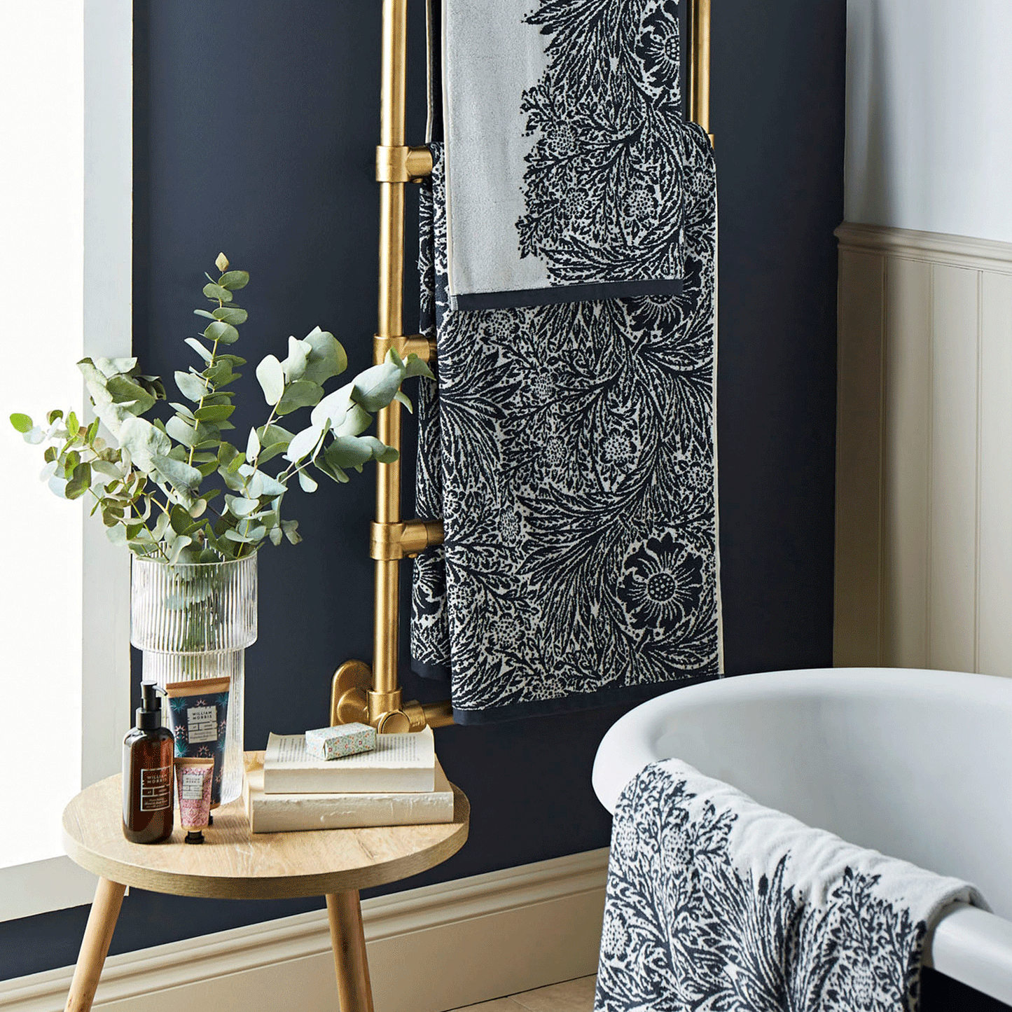 William Morris At Home Marigold Prussian Blue Towels
