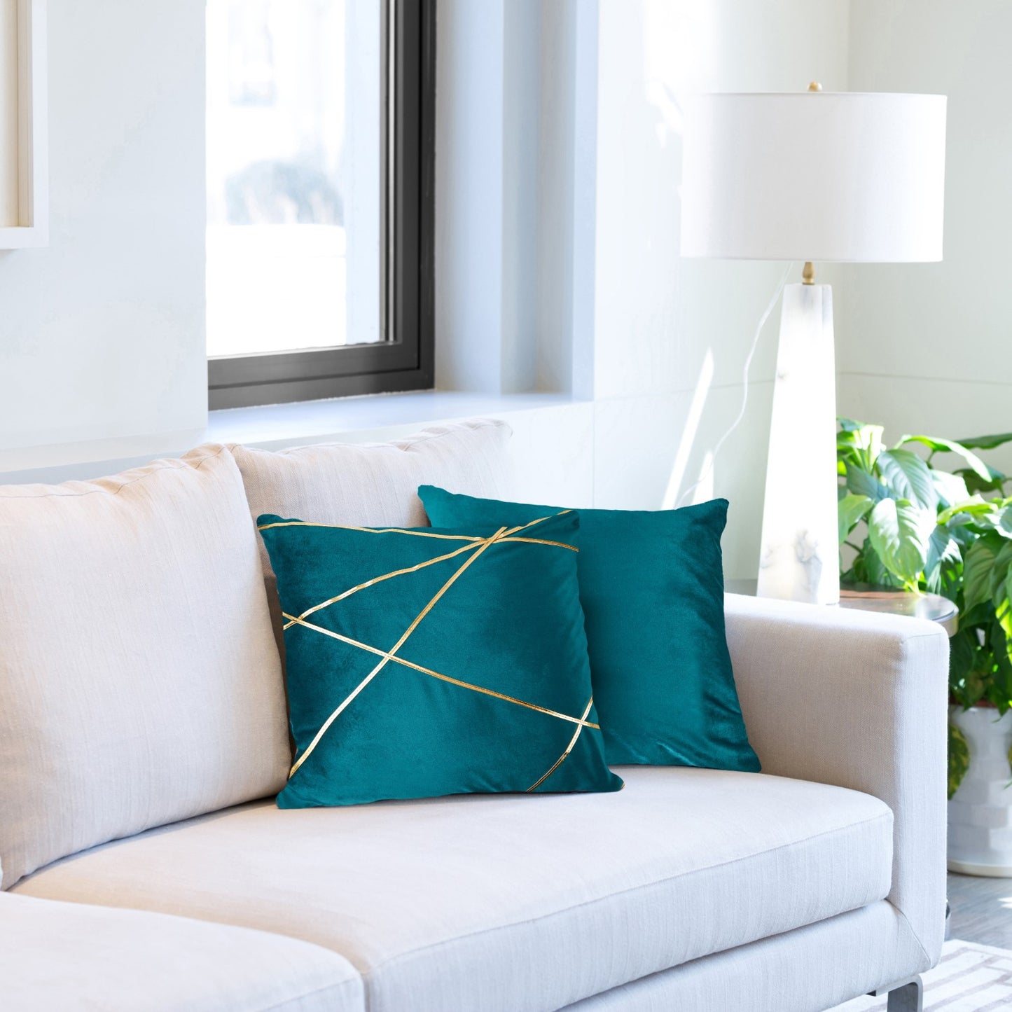 Vancouver Emerald Velvet Cushion Cover (Pair)
