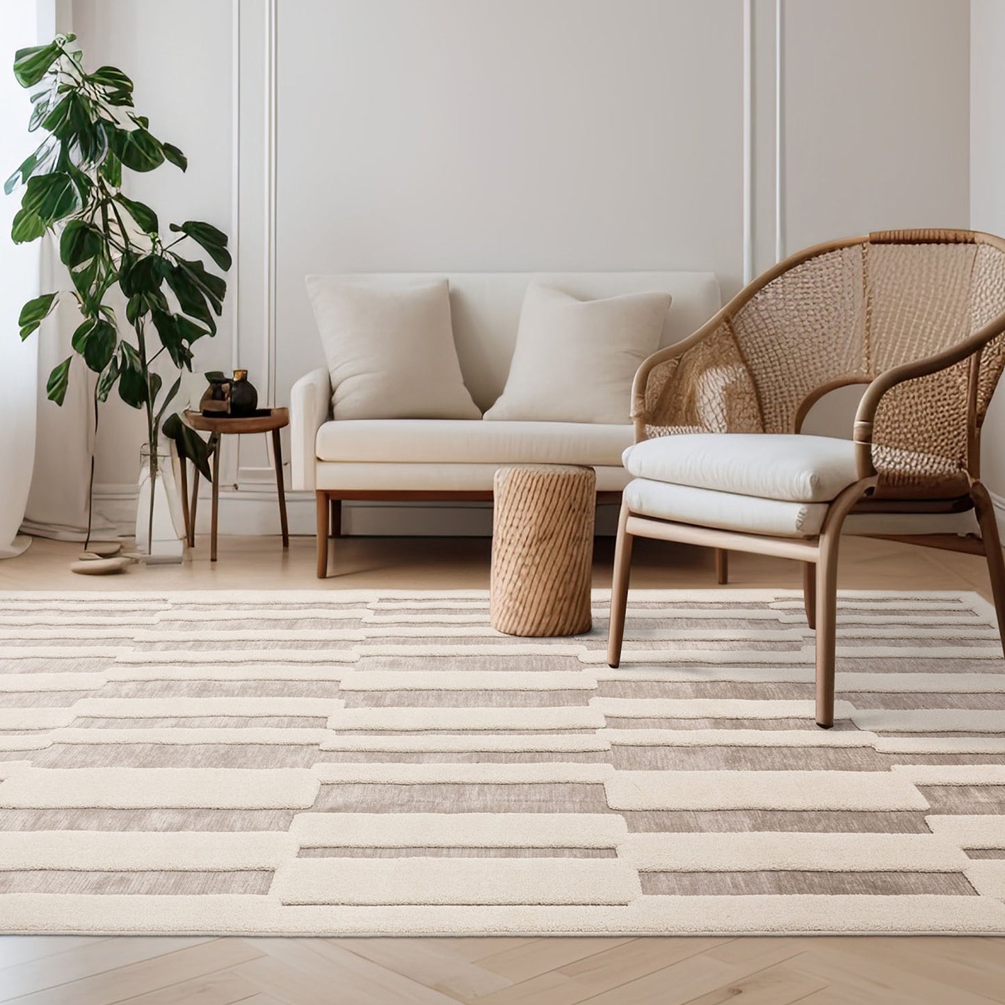 Valley Natural Ivory Tile Rug