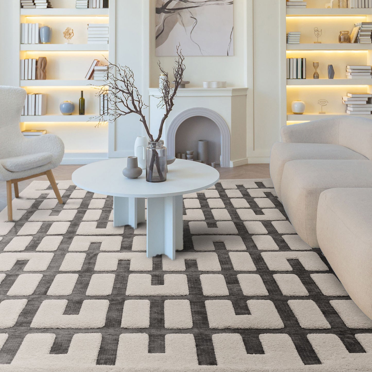 Valley Charcoal Ivory Junction Rug