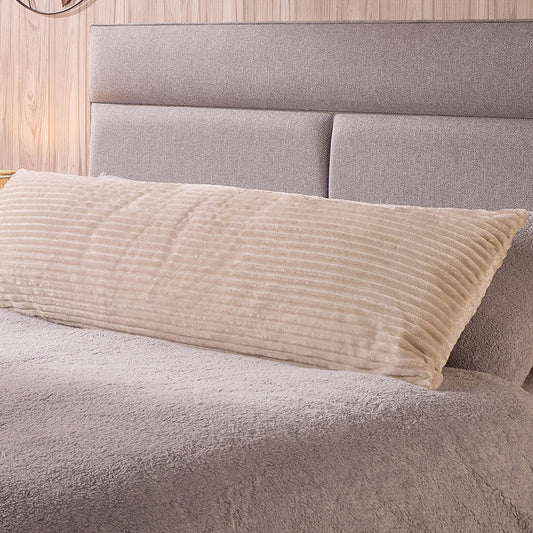 Velvet Cord Natural Bolster Pillow