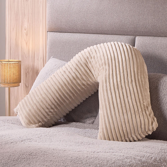 Velvet Cord V Shape Support Pillow