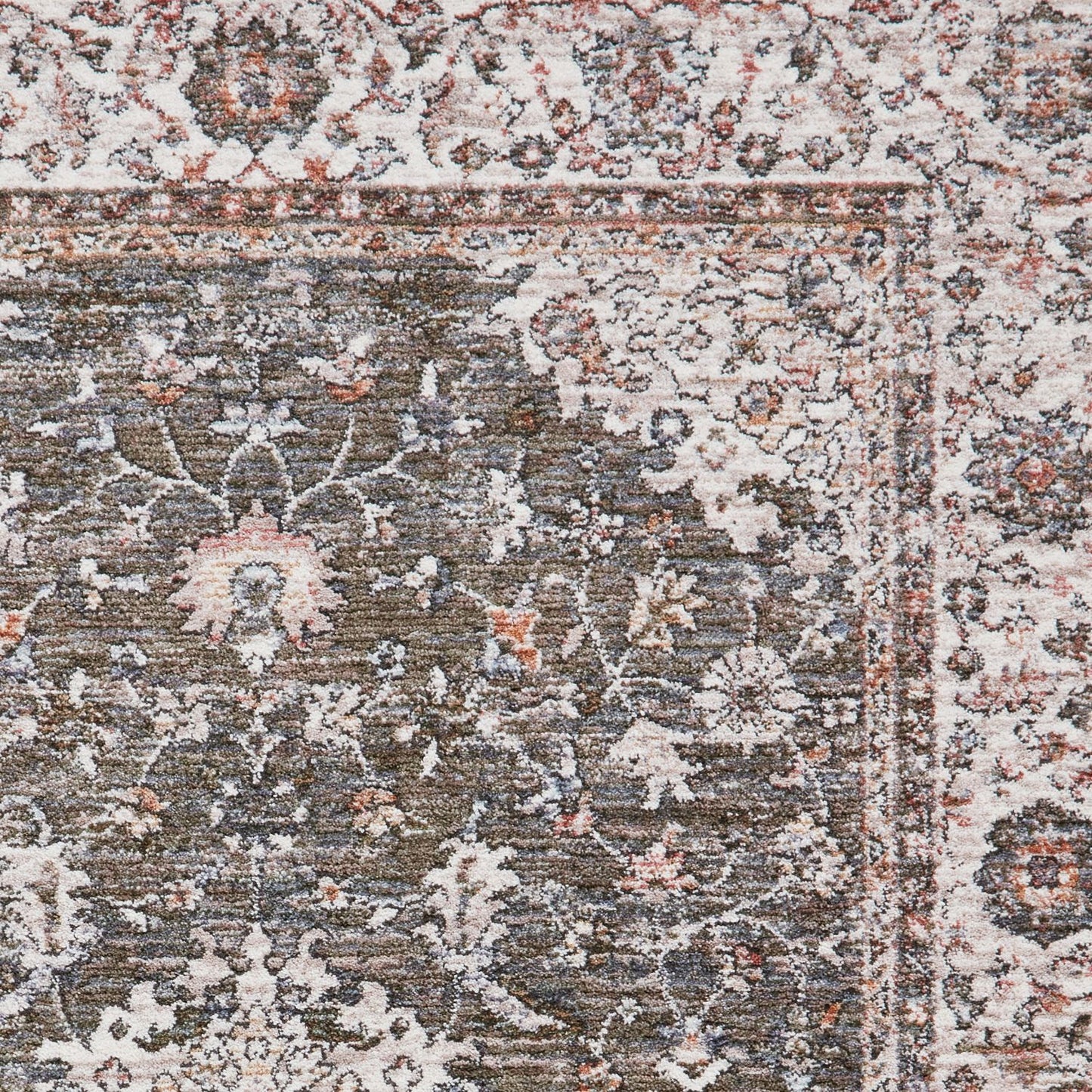 Vintage 35013 Green Traditional Runner Rug