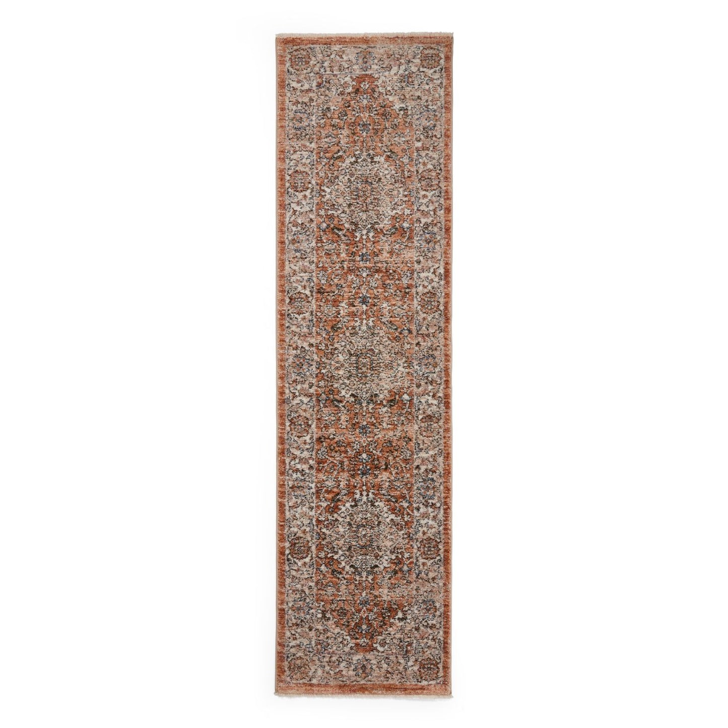 Vintage 35013 Terracotta Traditional Runner Rug