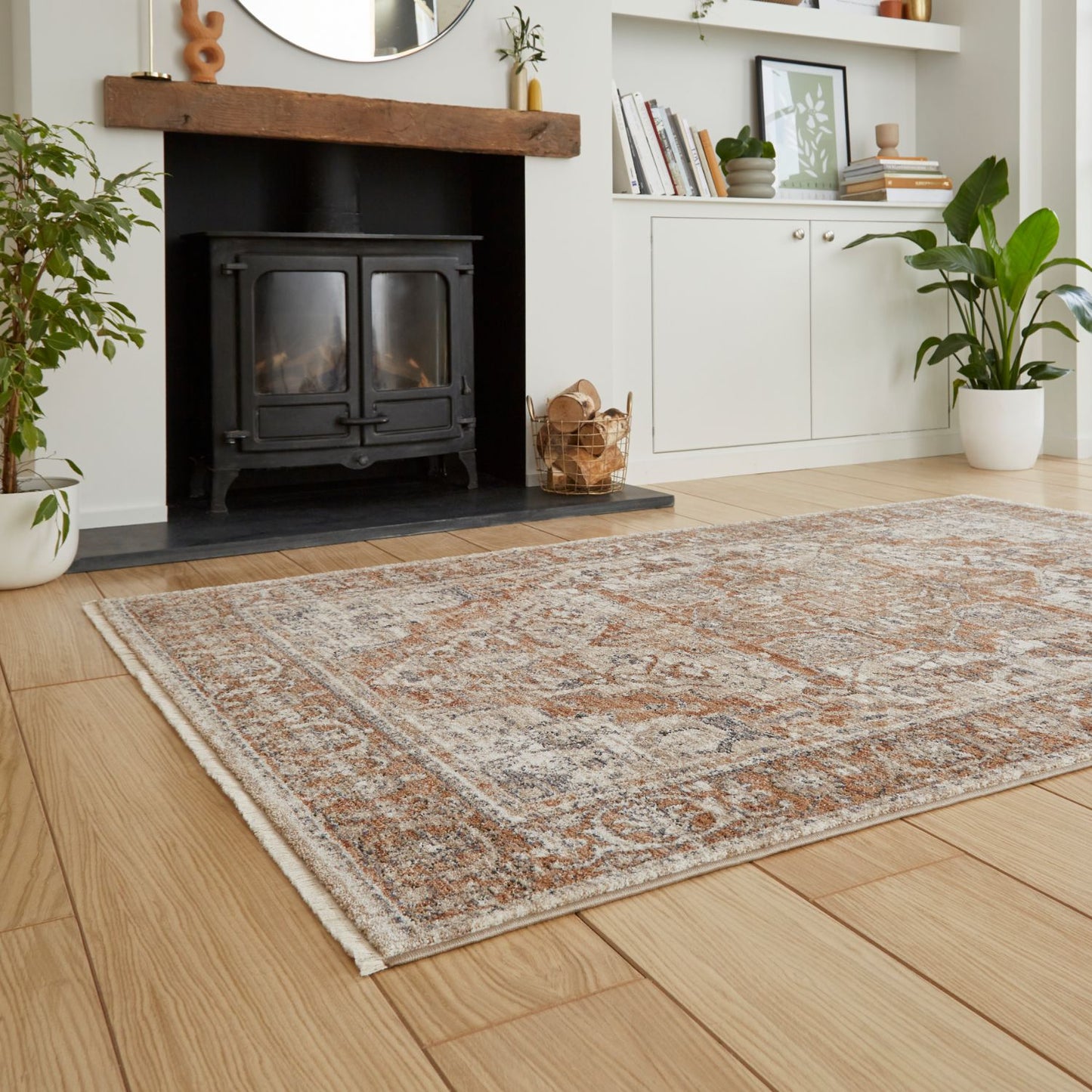 Vintage 35018 Terracotta Traditional Rug