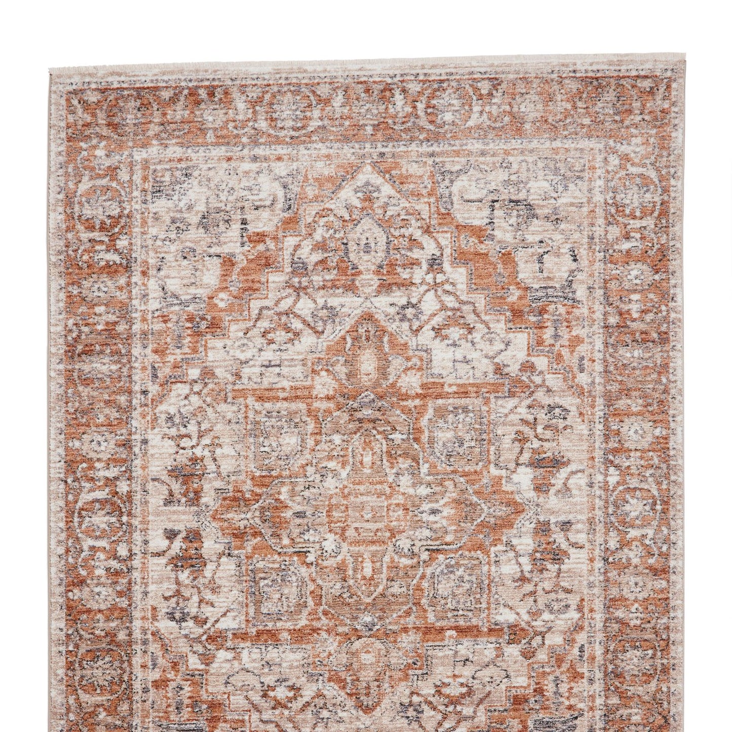 Vintage 35018 Terracotta Traditional Rug