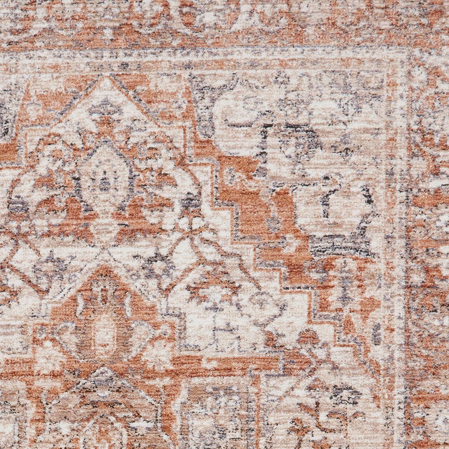 Vintage 35018 Terracotta Traditional Rug