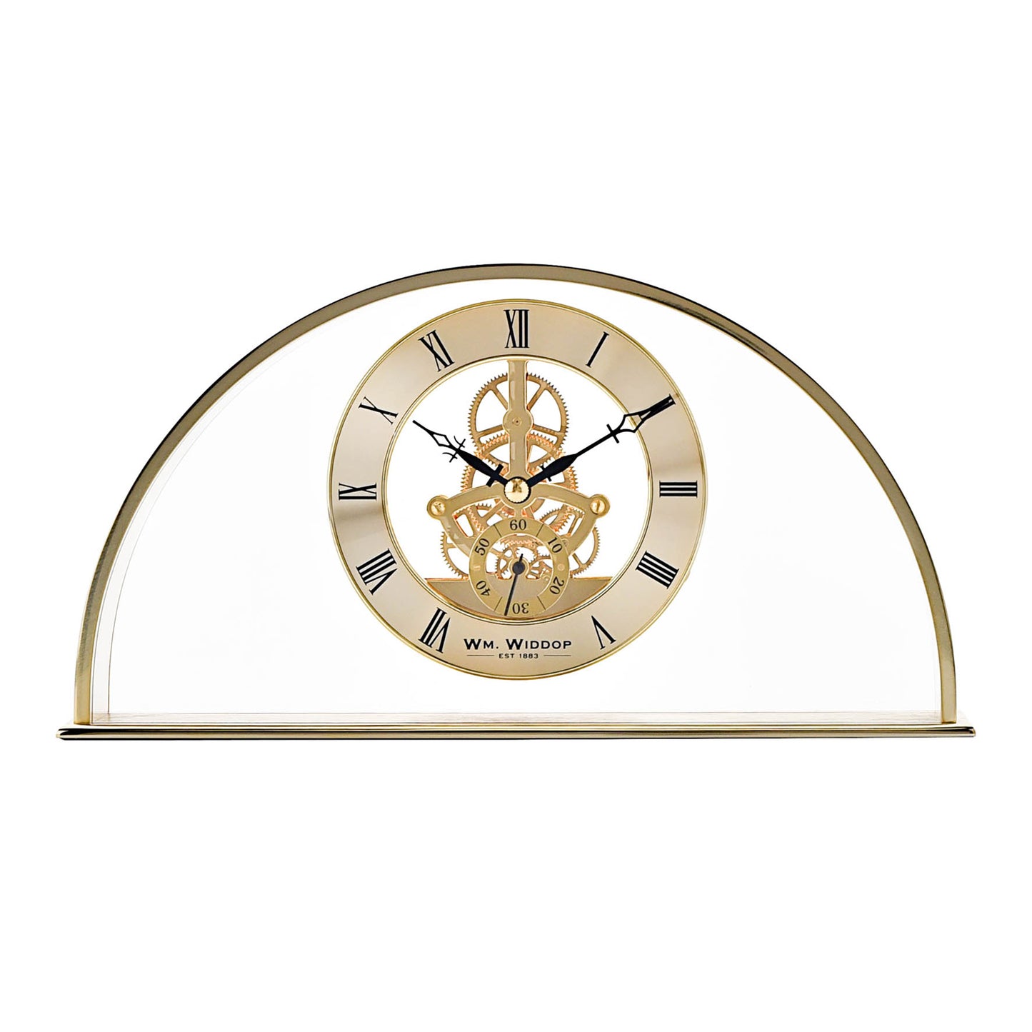 Gold Arch Skeleton Mantel Clock