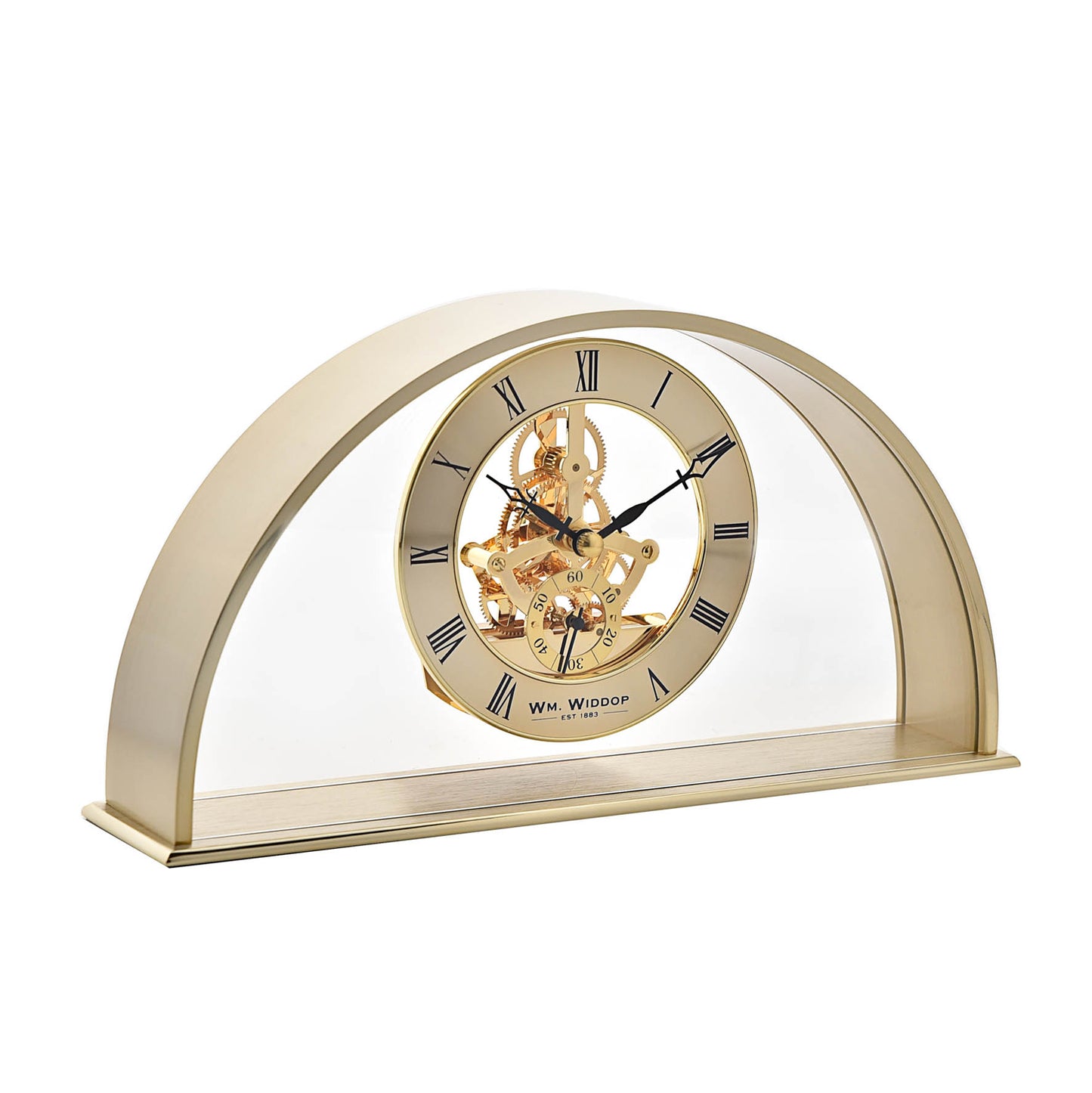 Gold Arch Skeleton Mantel Clock