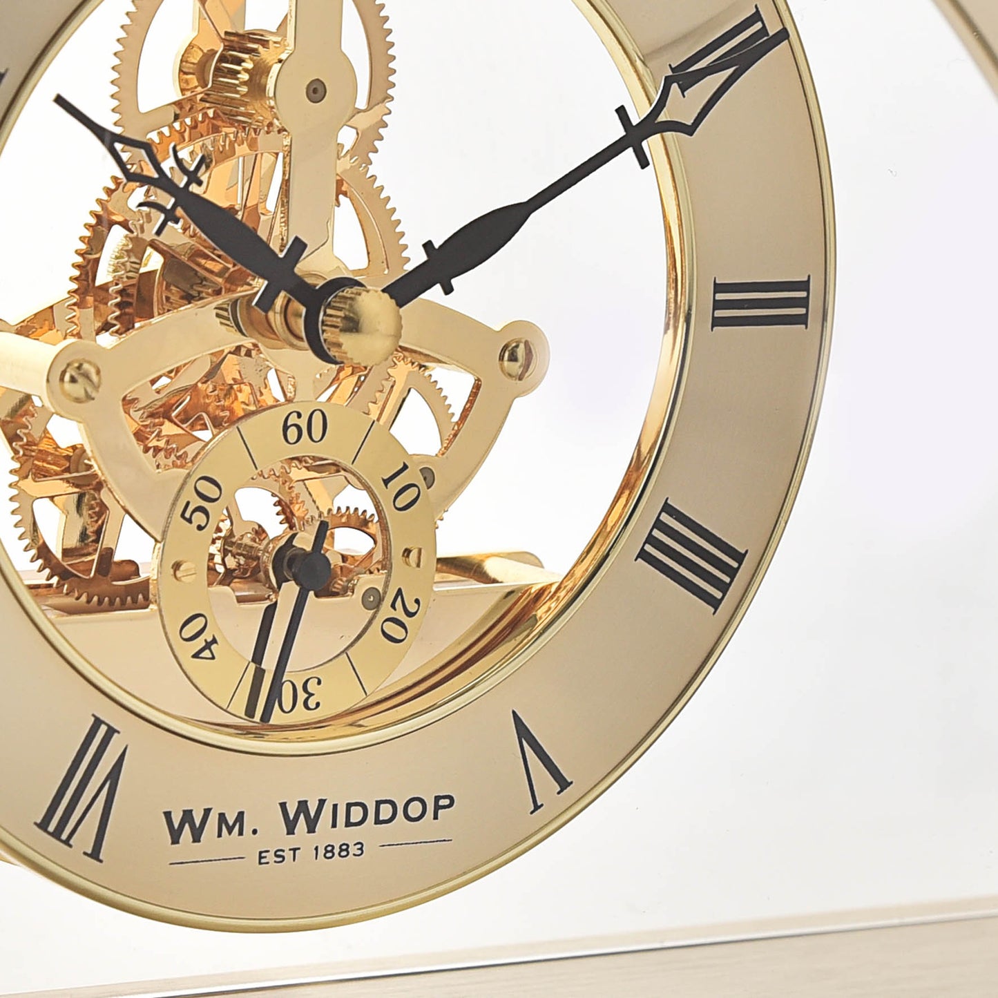 Gold Arch Skeleton Mantel Clock