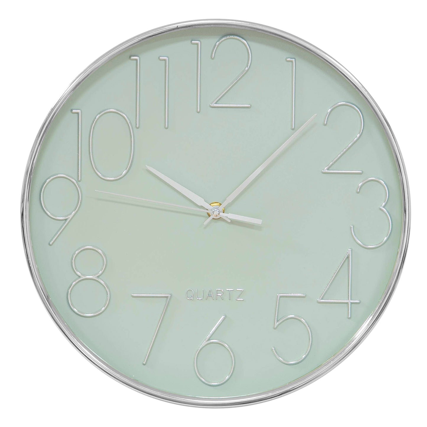 Hometime Sage Green and Silver Wall Clock (30cm)