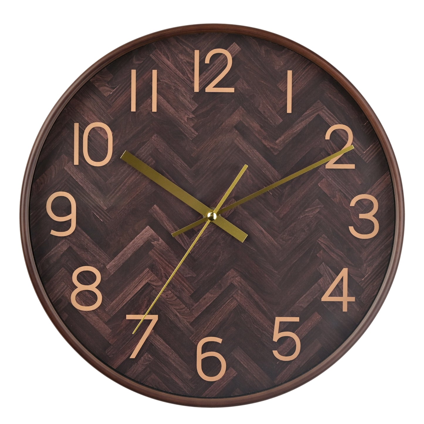 Hometime Brown Chevron Wall Clock