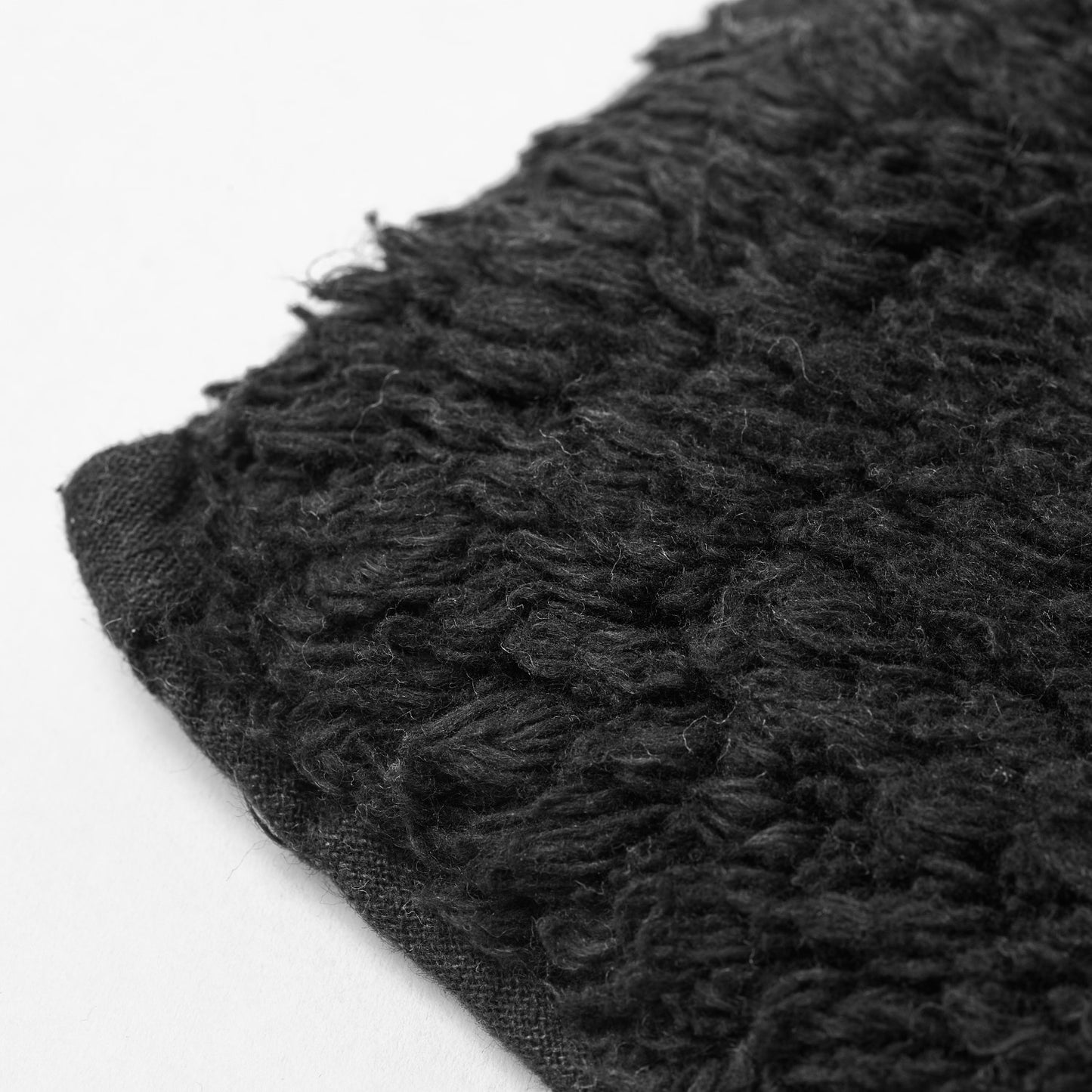 Waves Black Cotton Jacquard Bath Mat Set