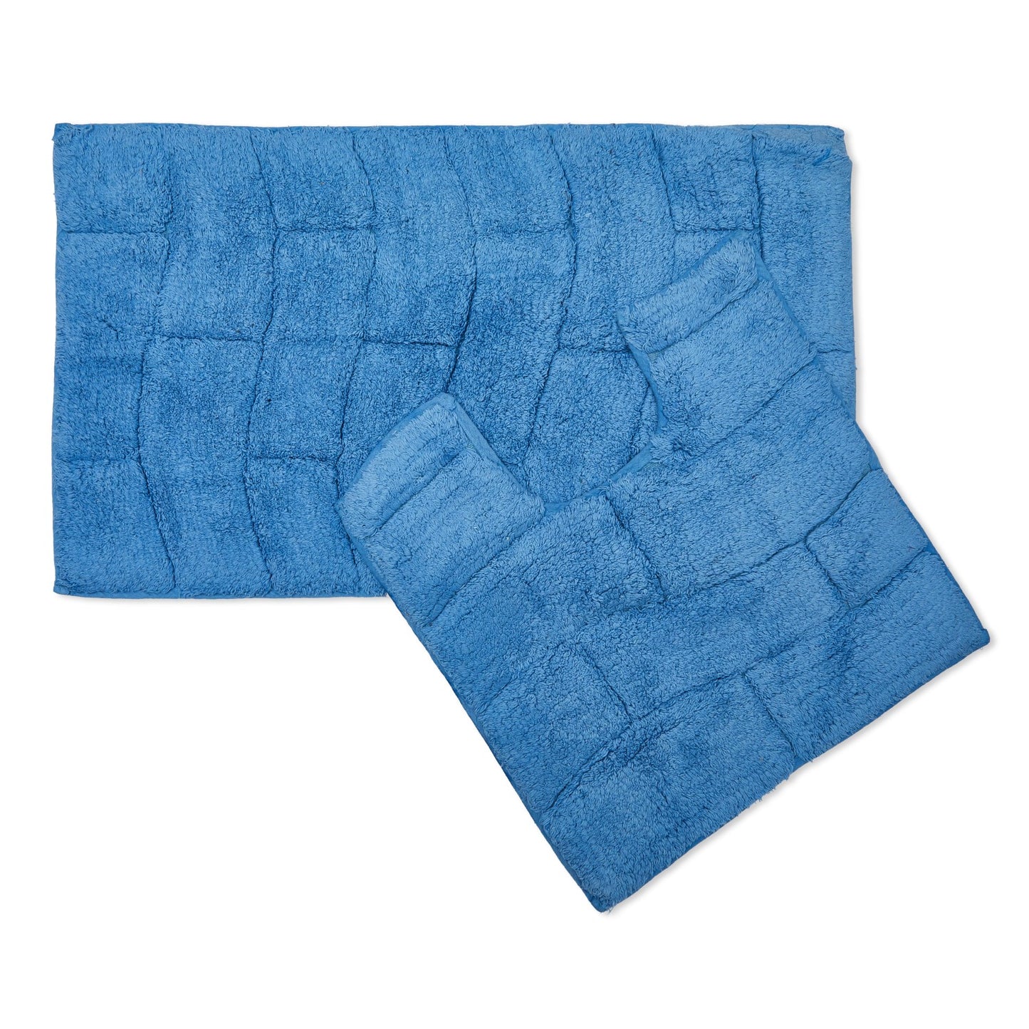 Waves Cobalt Blue Cotton Jacquard Bath Set