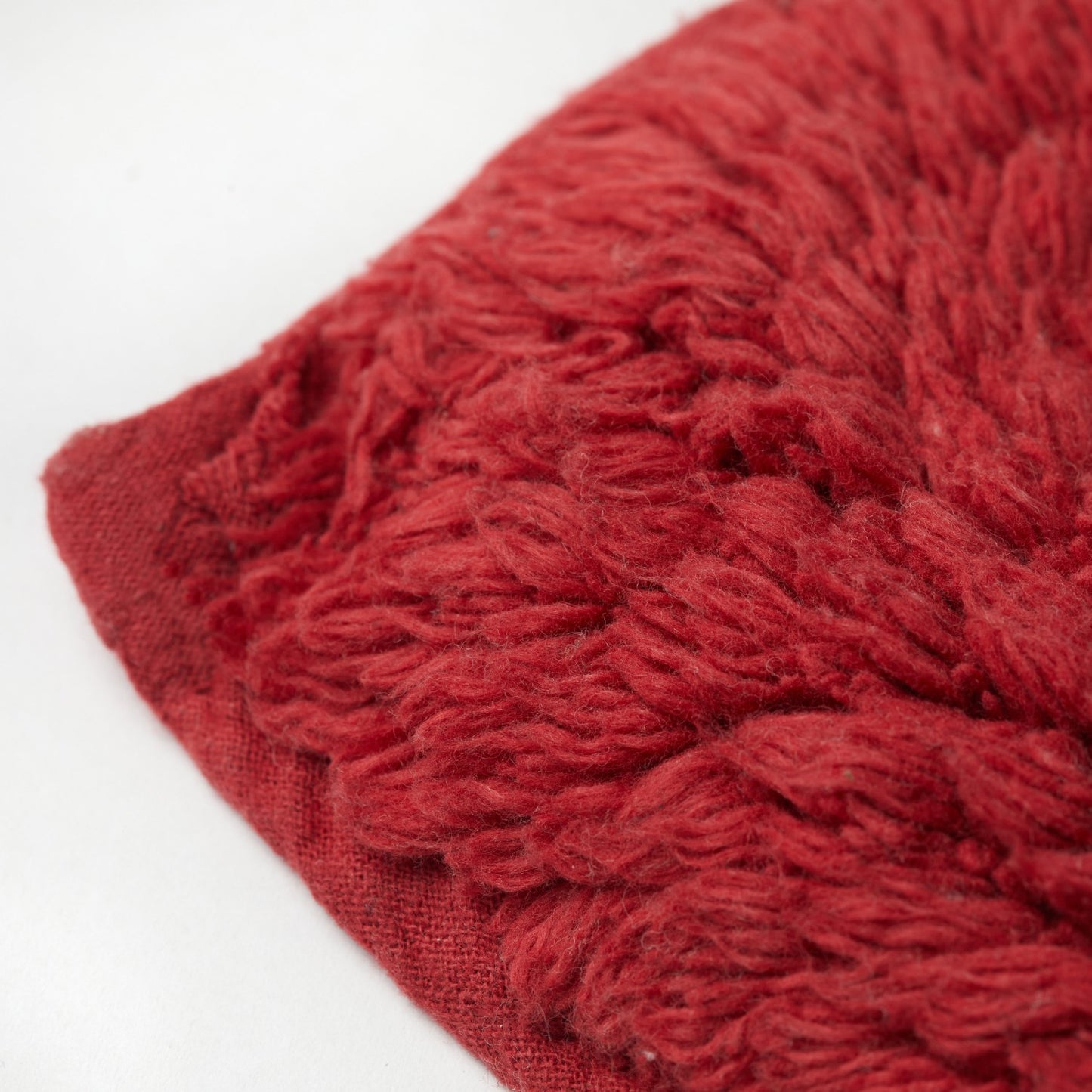 Waves Red Cotton Jacquard Bath Mat Set