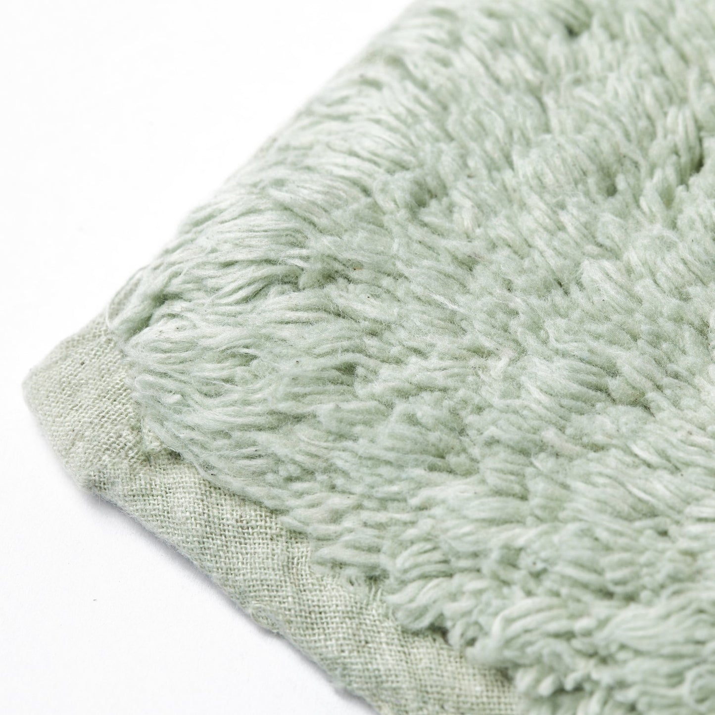 Waves Sage Green Cotton Jacquard Bath Mat Set