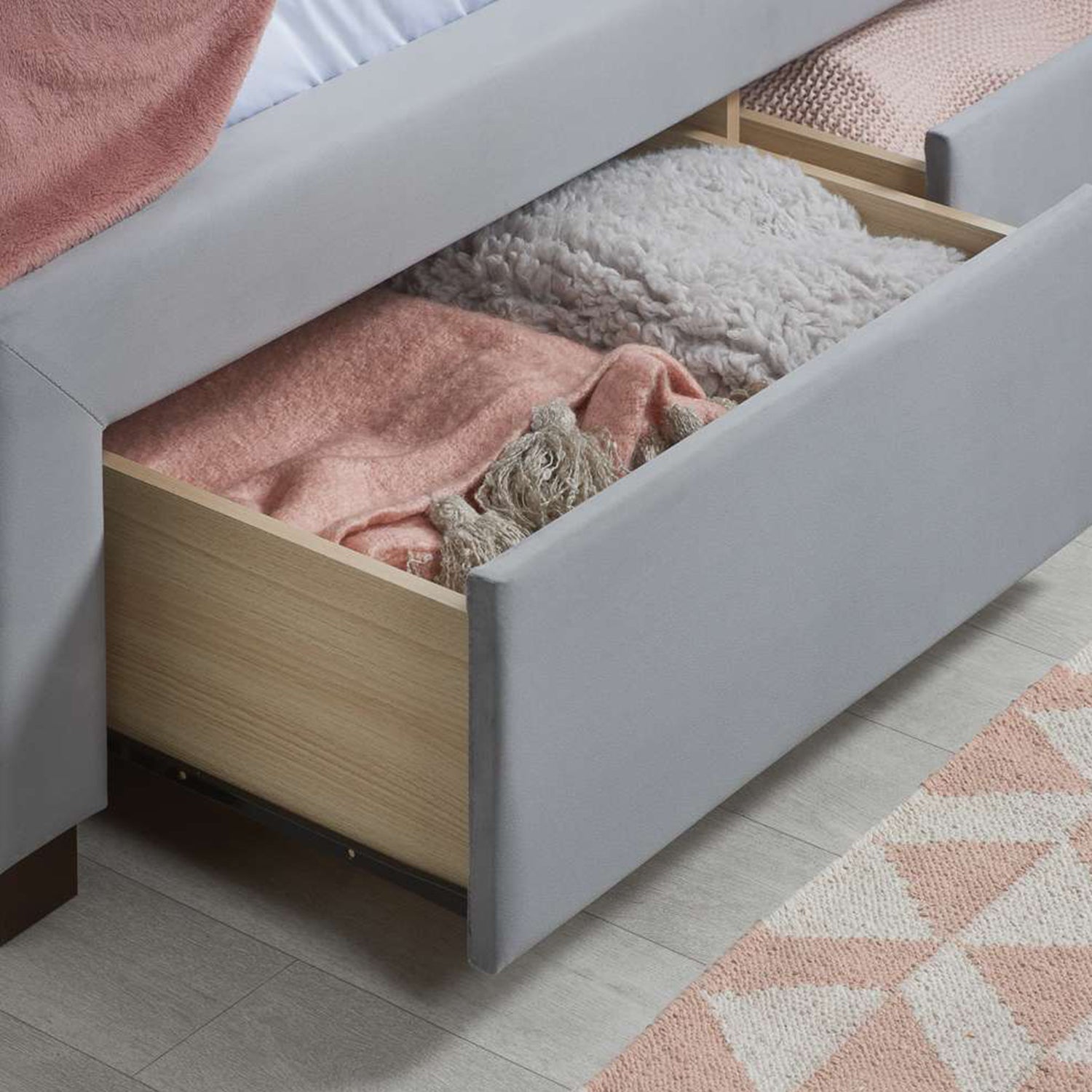 Ikea grey deals fabric bed