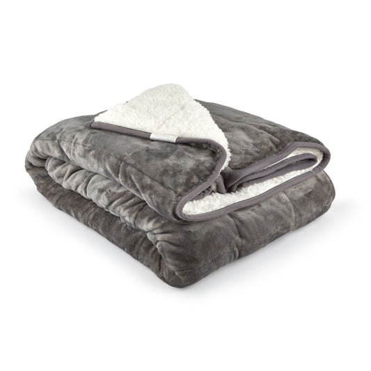 Sherpa Fleece Grey Weighted Blanket