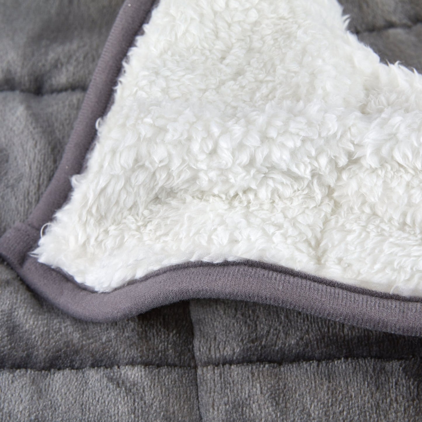 Sherpa Fleece Grey Weighted Blanket