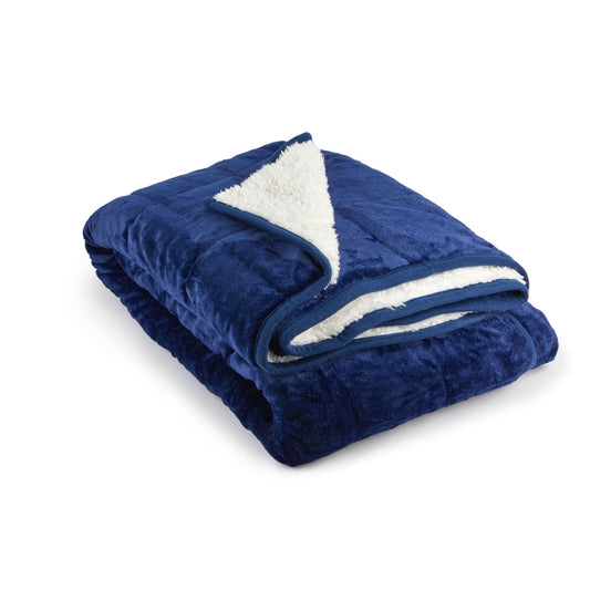 Sherpa Fleece Navy Weighted Blanket
