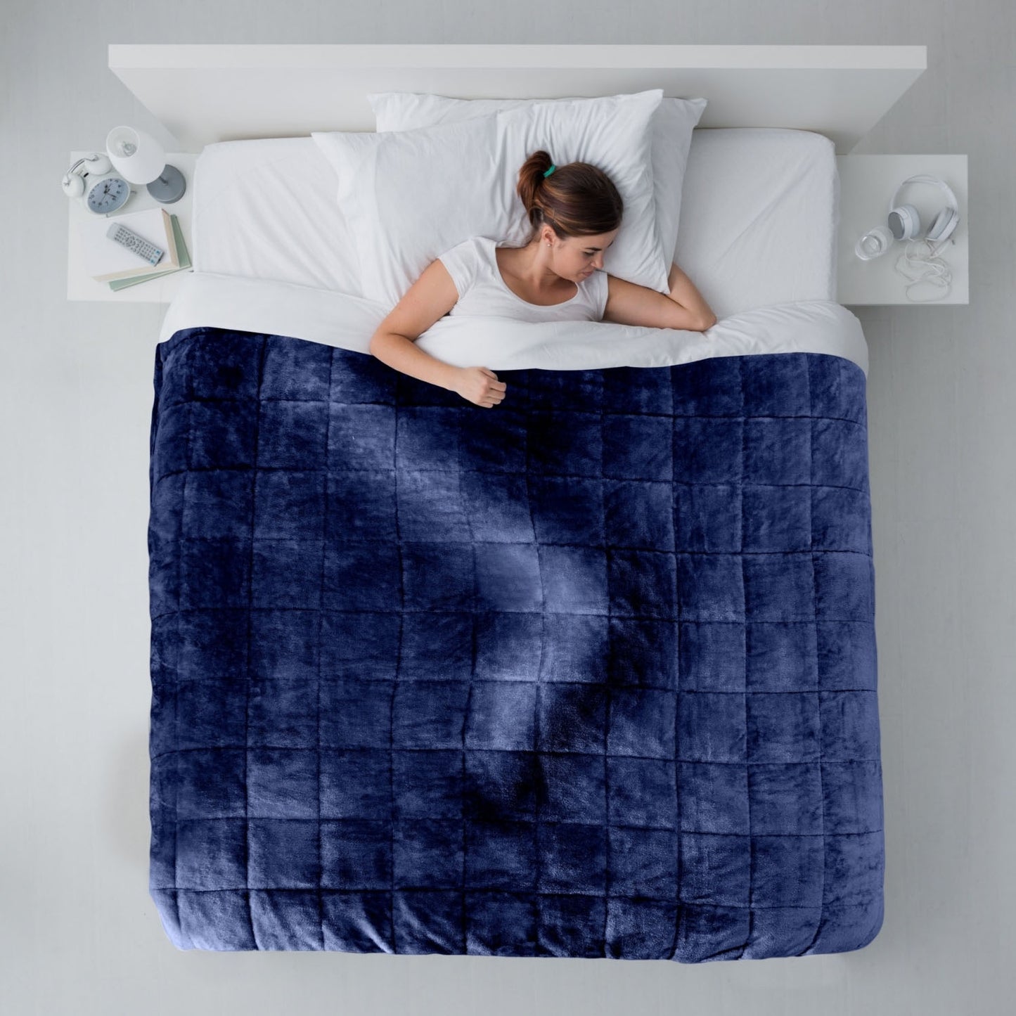 Sherpa Fleece Navy Weighted Blanket