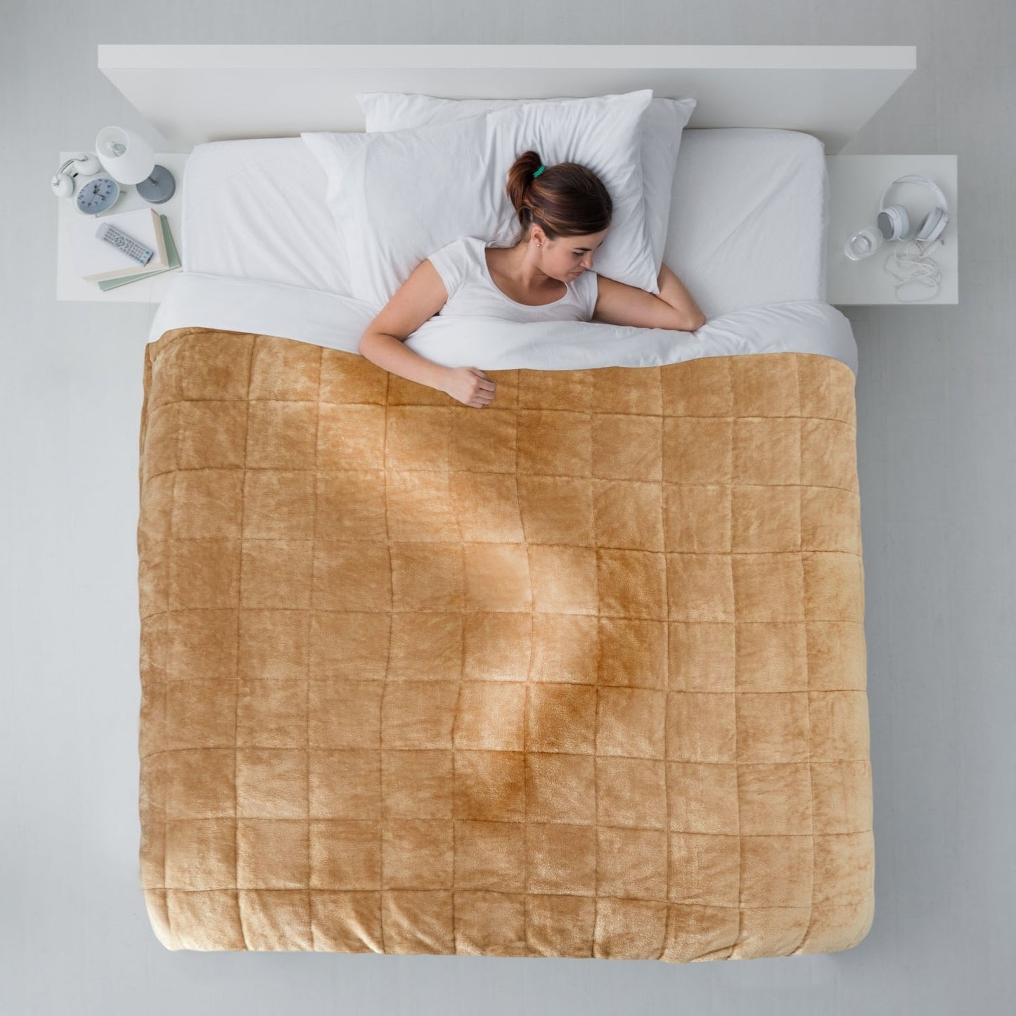 Sherpa Fleece Taupe Weighted Blanket