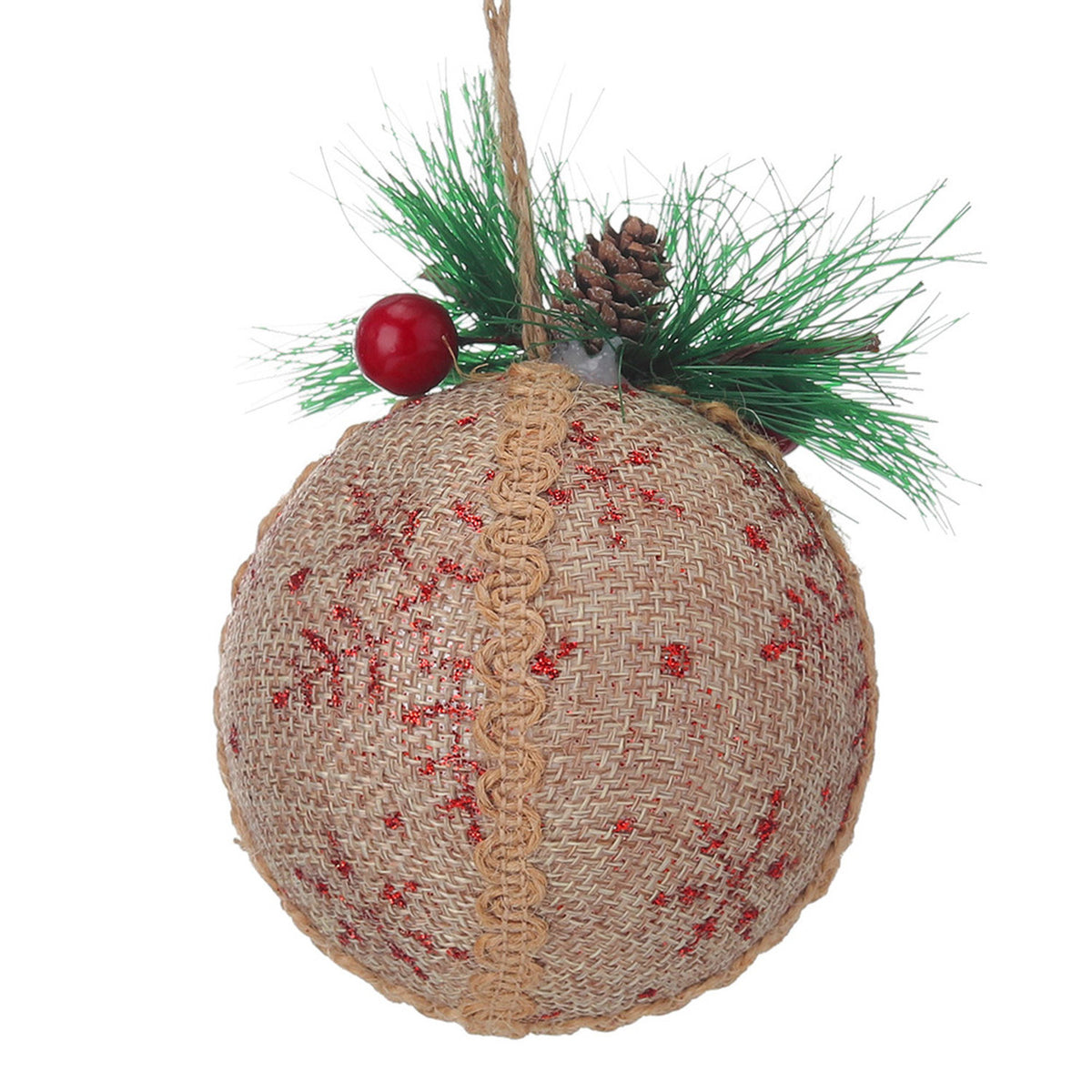 Christmas Baubles Khaki Red & Green 9 Pack