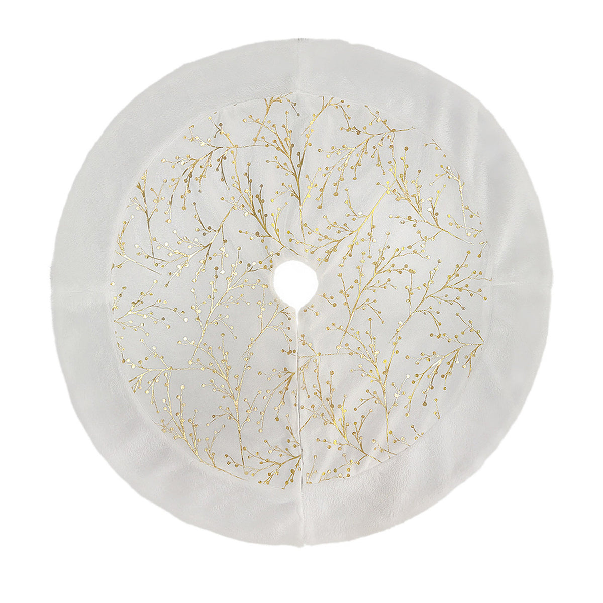 Gold Twig Plush Christmas Tree Skirt 78cm