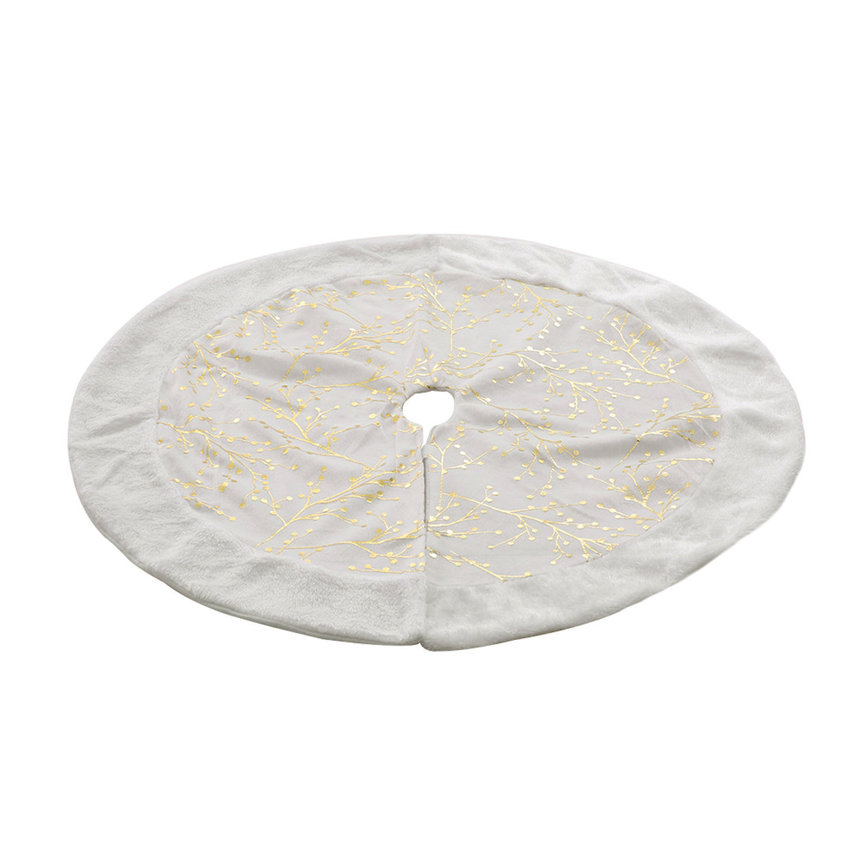 Gold Twig Plush Christmas Tree Skirt 78cm