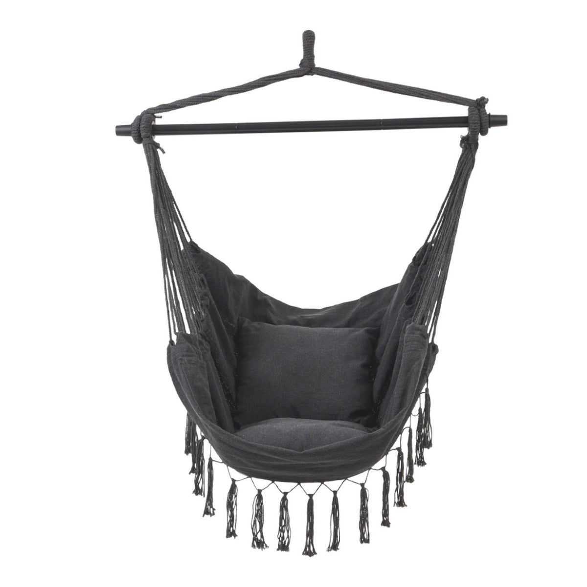 Outdoor Dark Grey Hammock with Cushion
