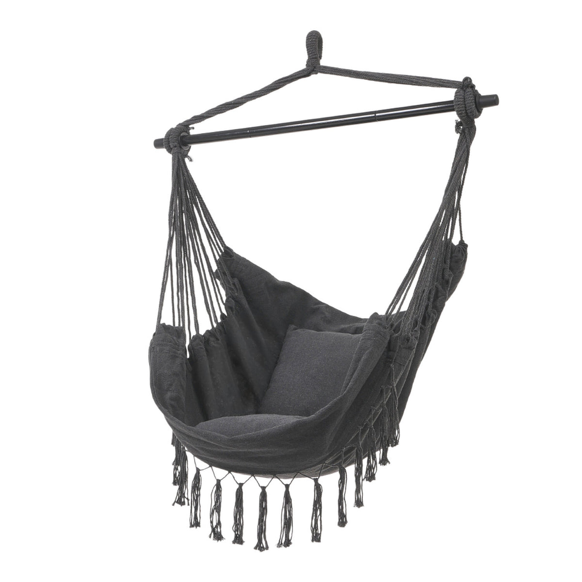 Outdoor Dark Grey Hammock with Cushion