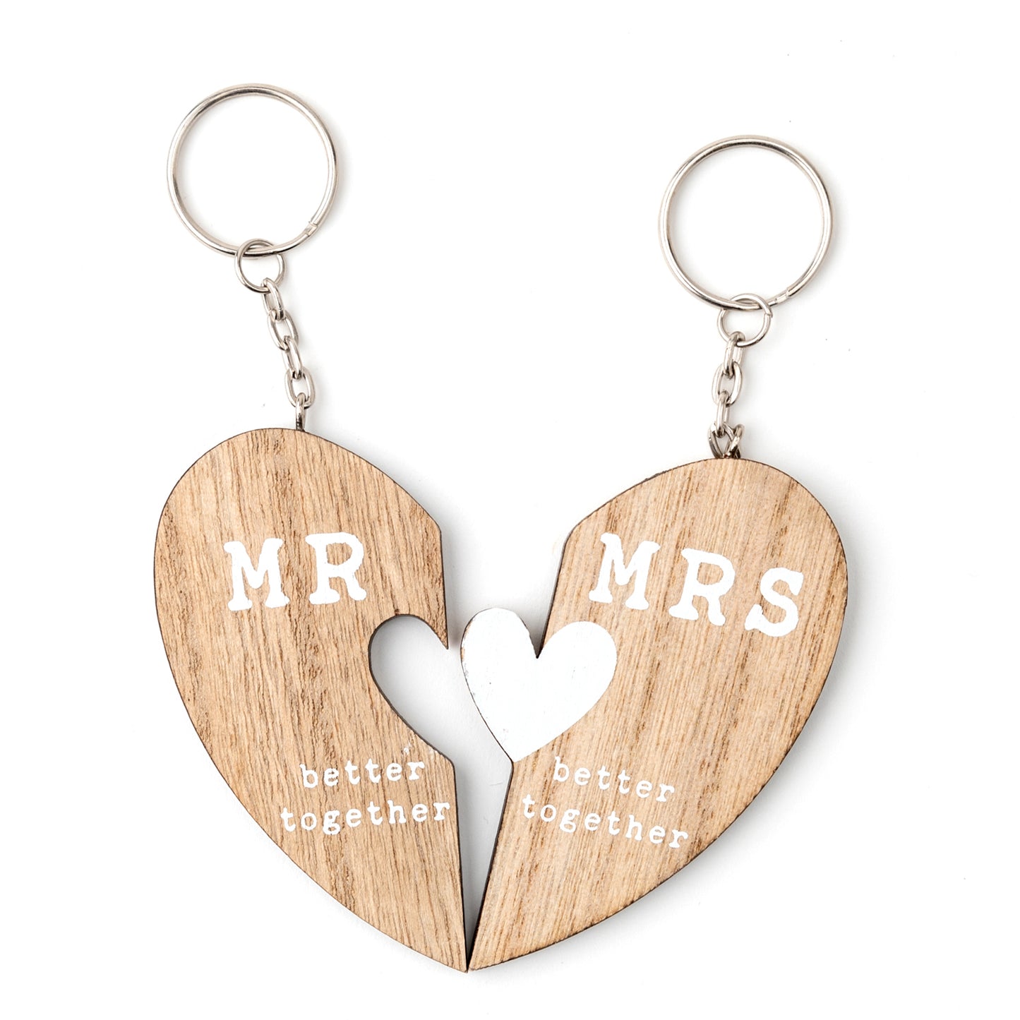 Mr and Mrs Pair of Keyrings in Box