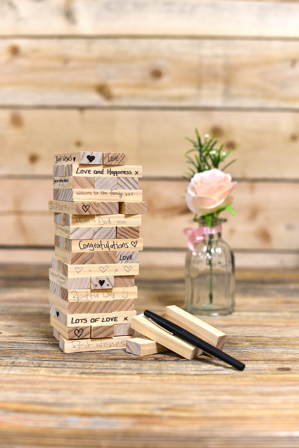 Wooden Blocks Wedding Guest Book