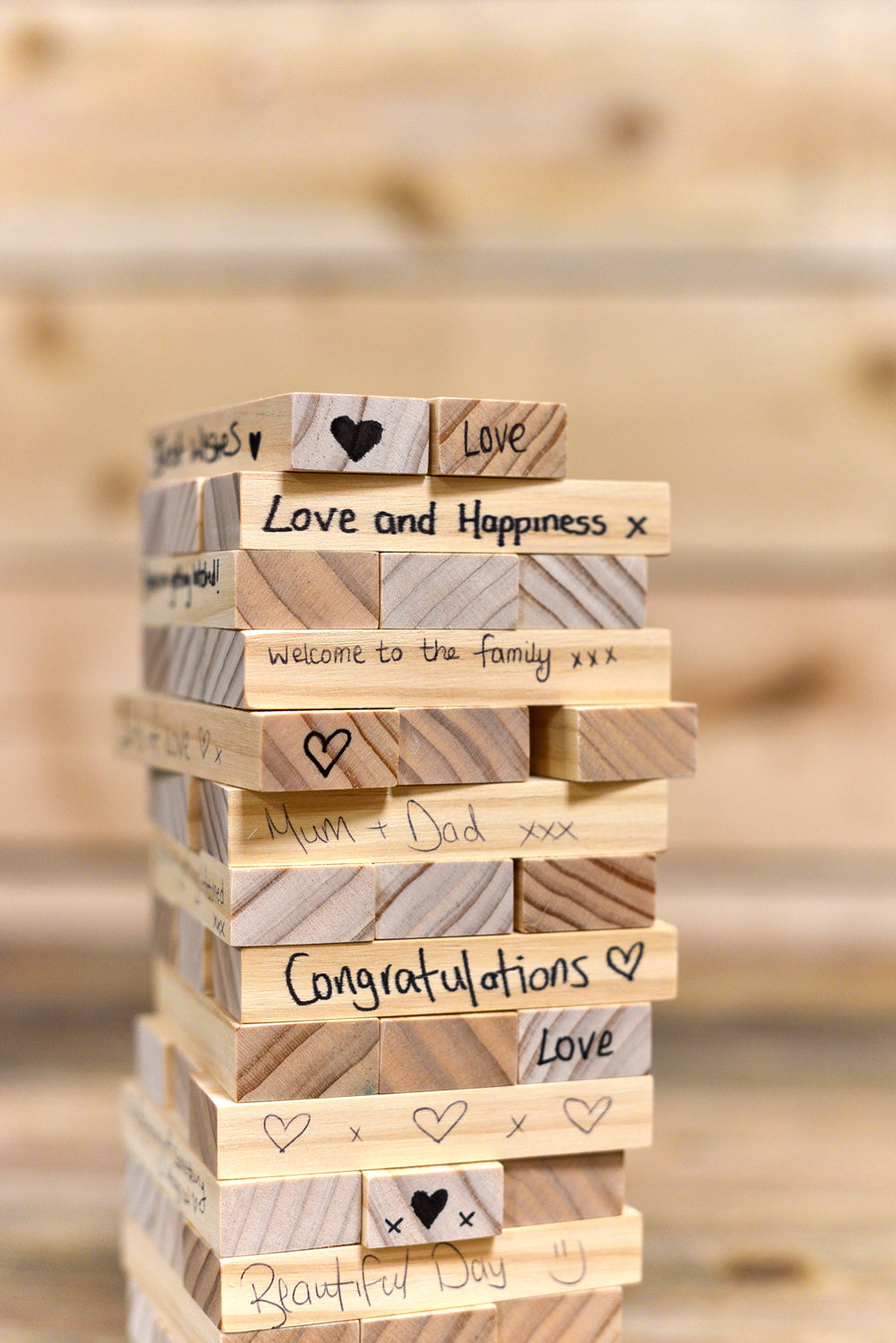 Wooden Blocks Wedding Guest Book