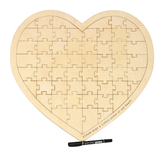 Wooden Jigsaw Puzzle Wedding Guest Book