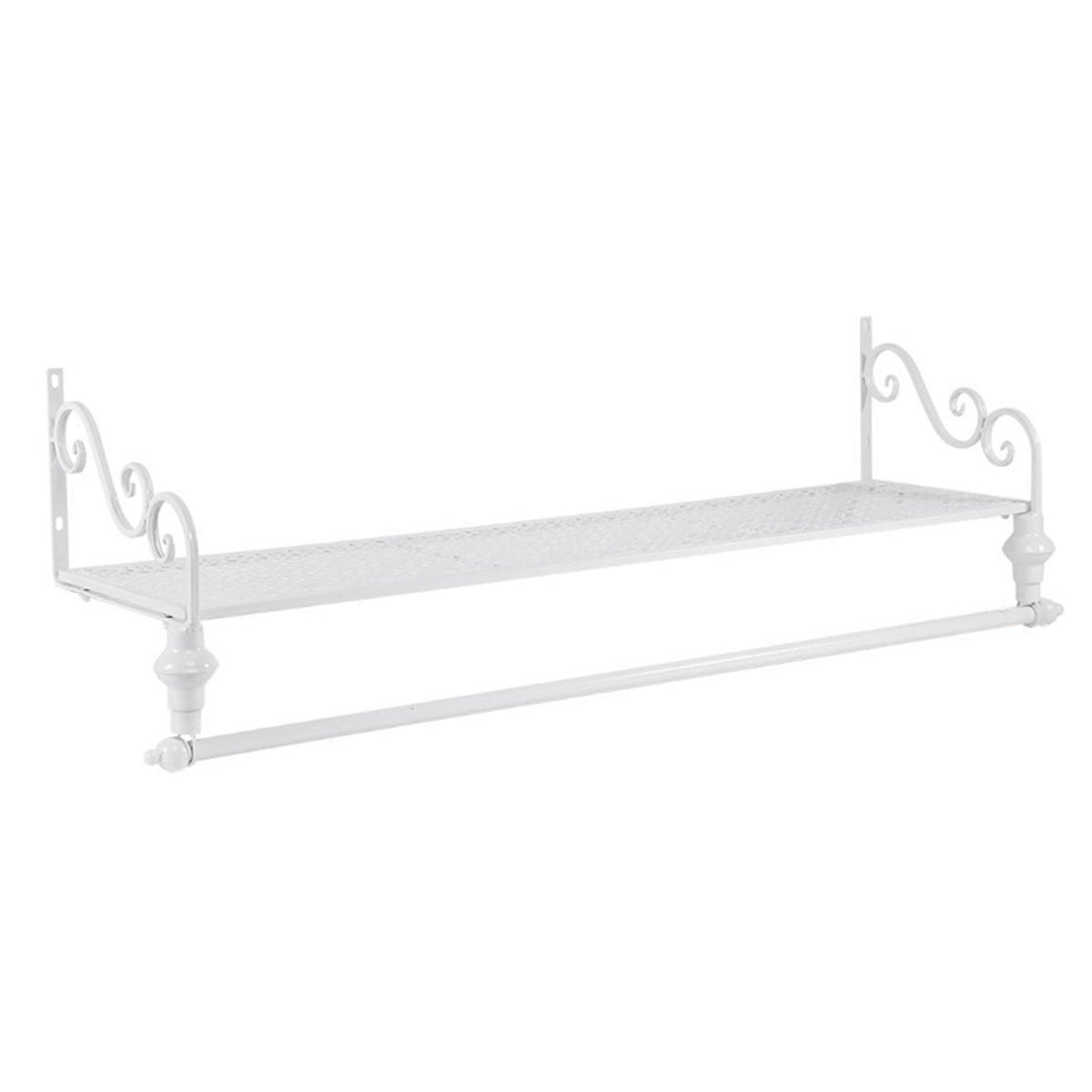 White Wall Mounted Metal Clothes Rack