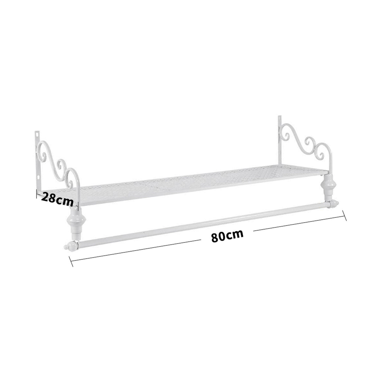 White Wall Mounted Metal Clothes Rack