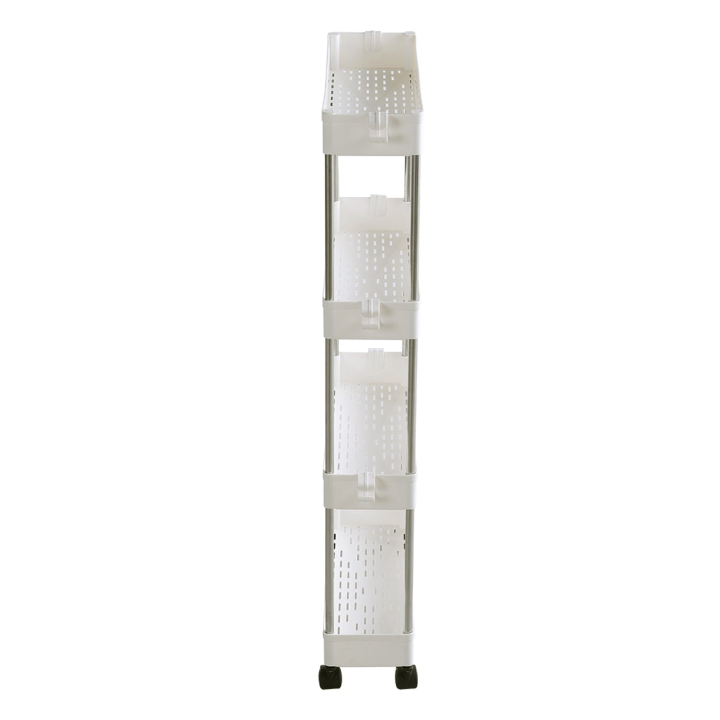 4-Tier Slim White Plastic Corner Storage Shelf