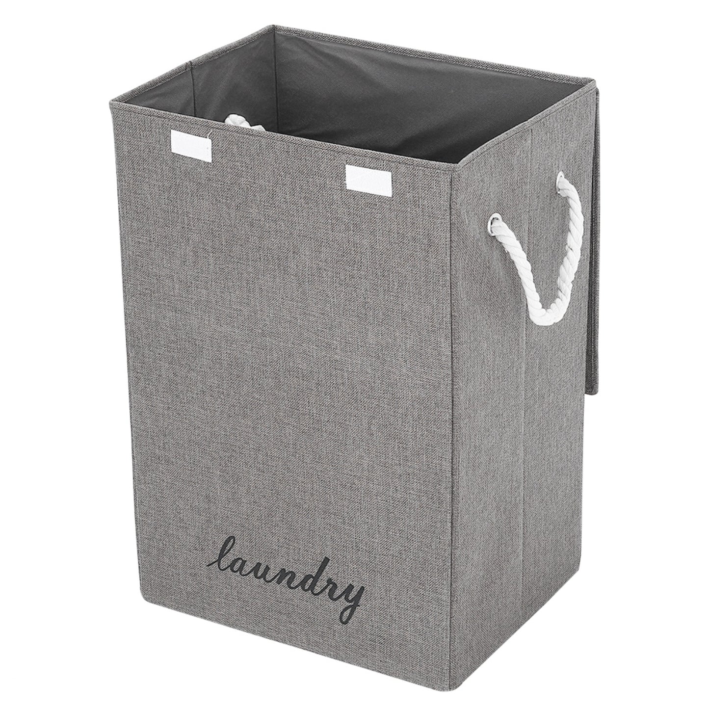 Foldable Grey Home Laundry Basket with Lid