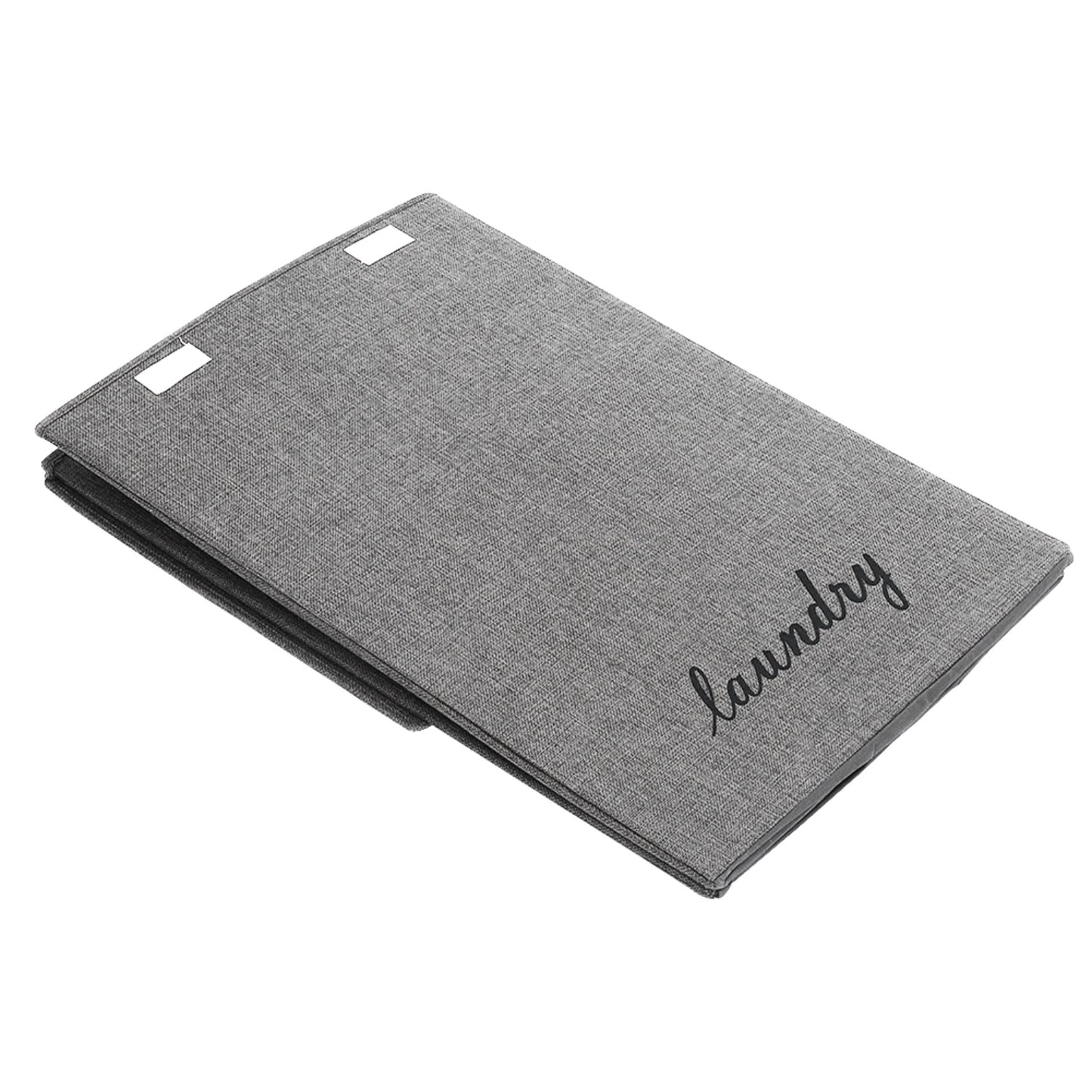 Foldable Grey Home Laundry Basket with Lid