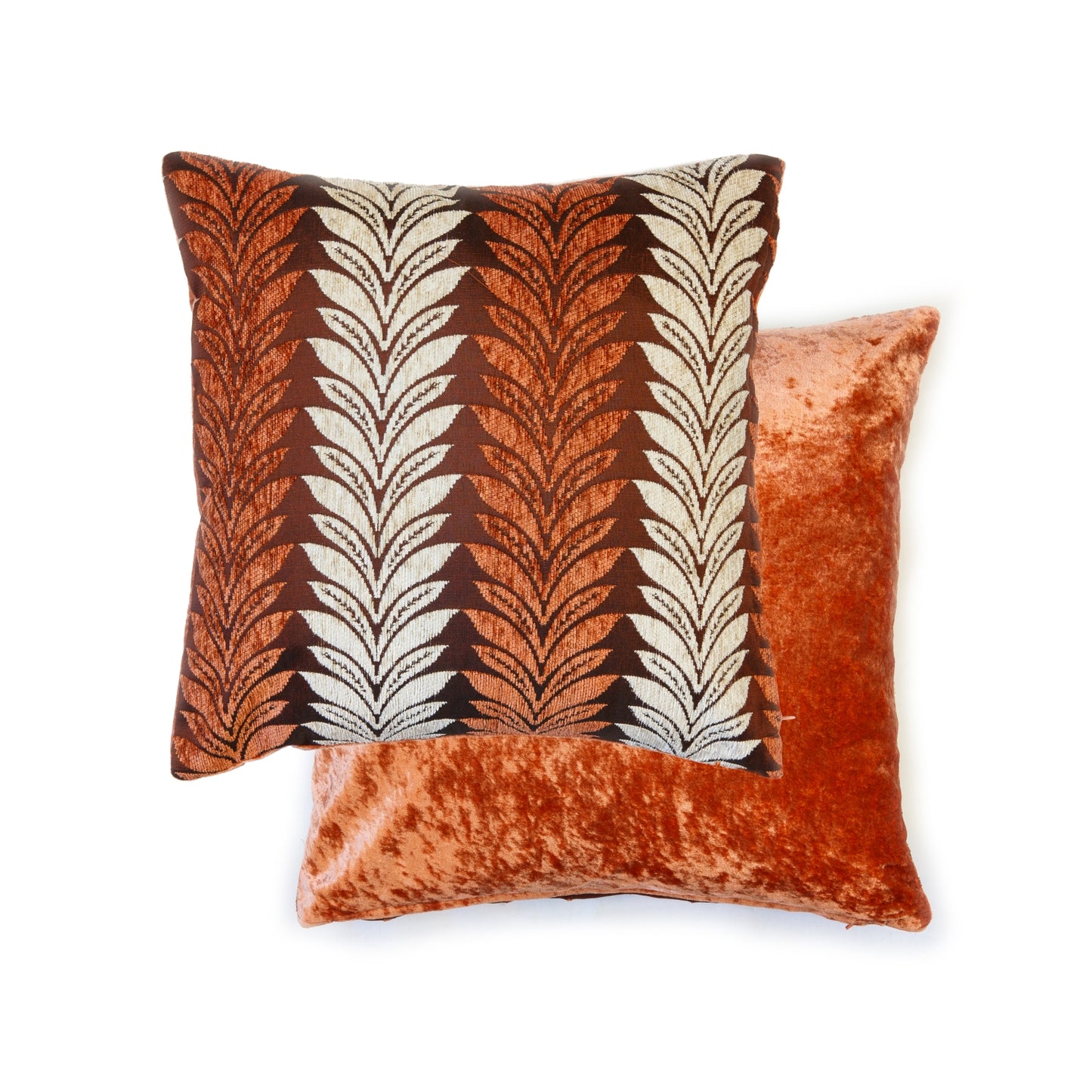 Willow Orange Chenille Cushion Cover Pair