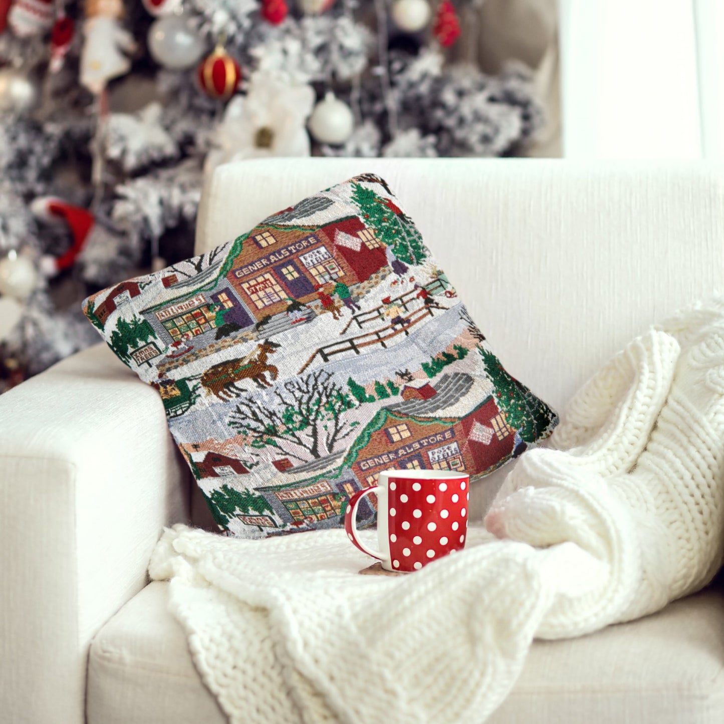 Winter Tapestry Christmas Cushion Cover (Pair)