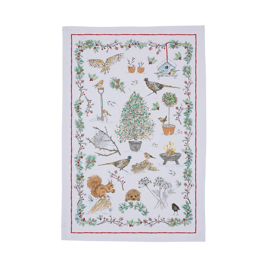 Winter Garden Cotton Tea Towel