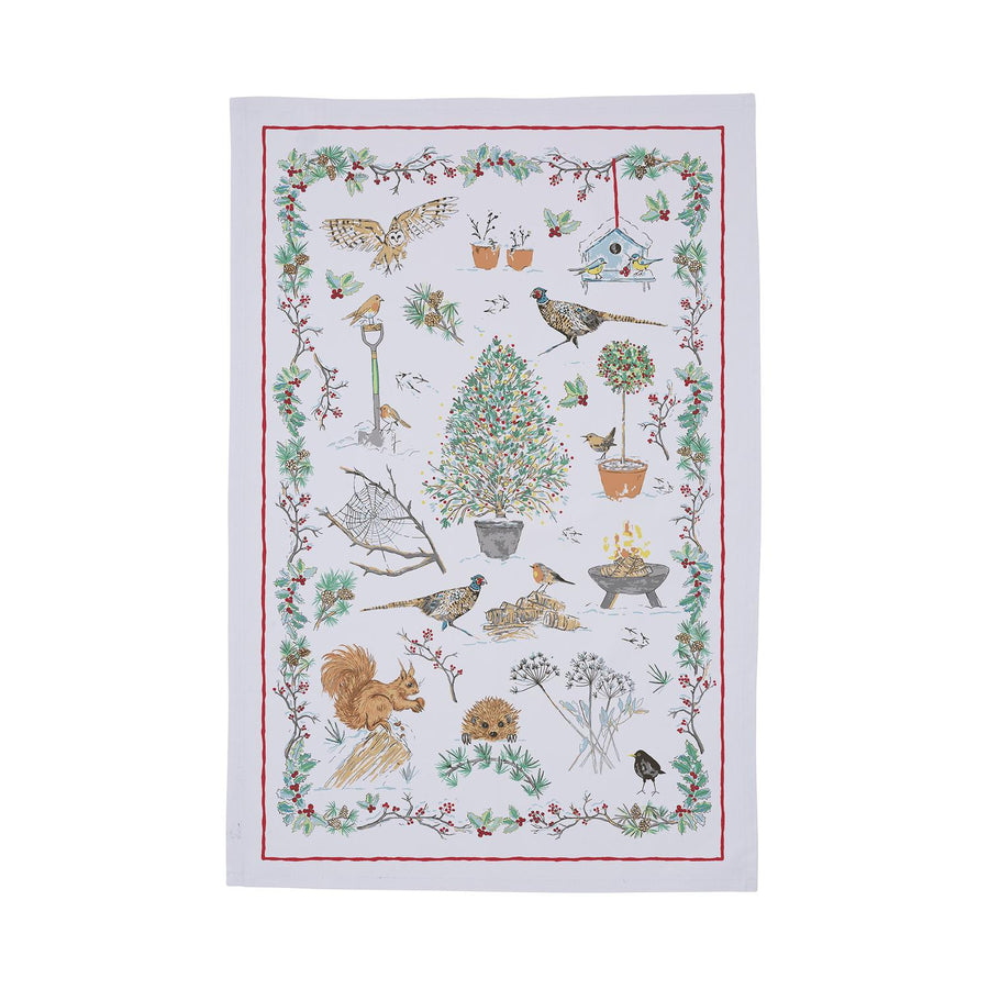 Winter Garden Cotton Tea Towel
