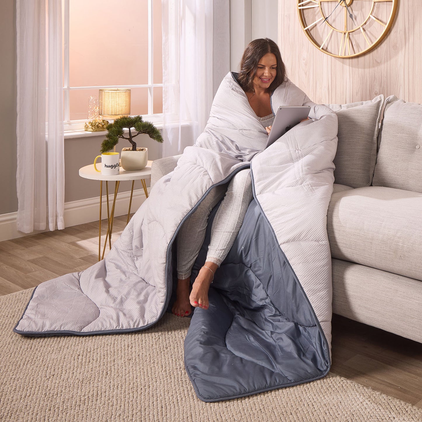 Waffle Coverless Grey 10.5 Tog Duvet And Pillowcases