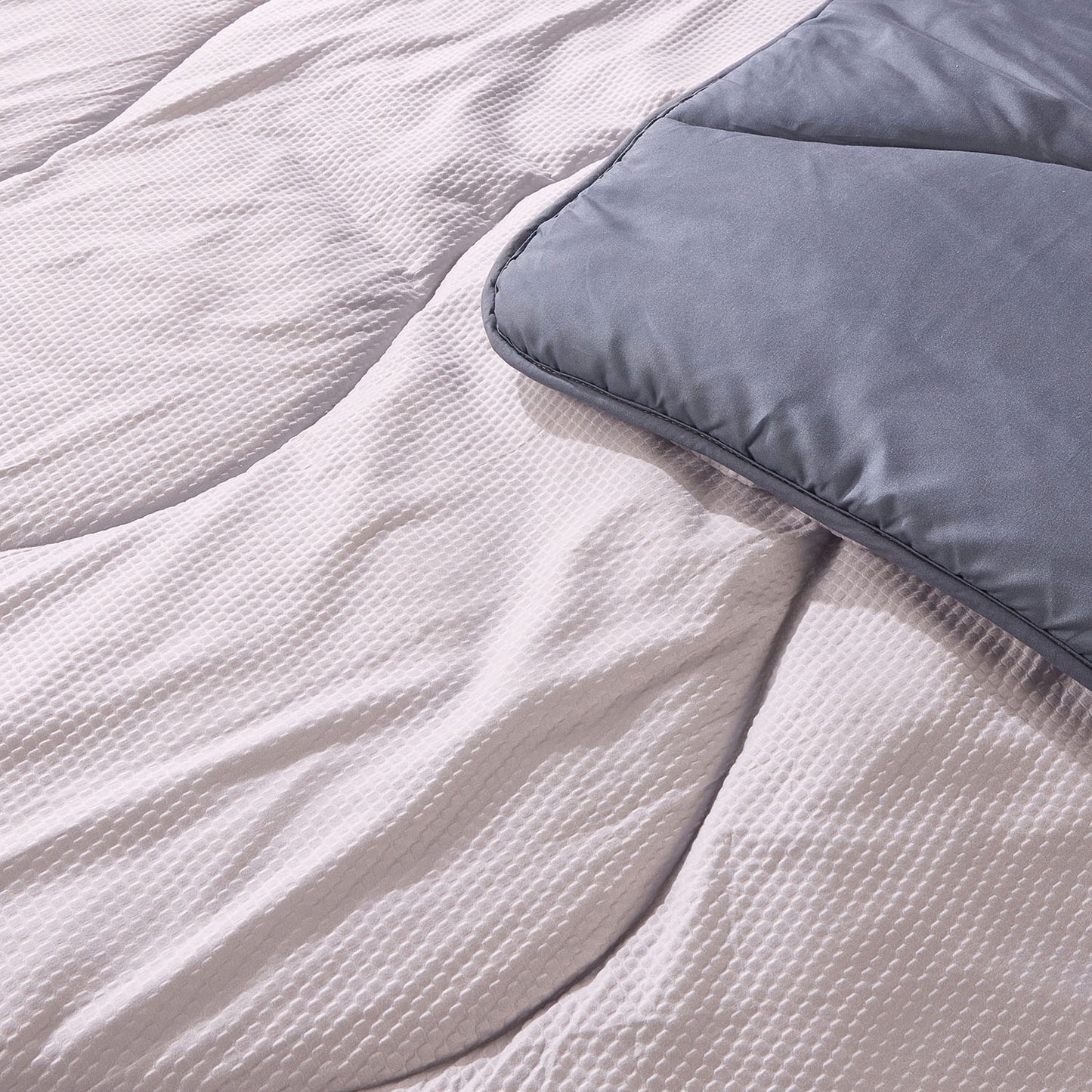 Waffle Coverless Grey 10.5 Tog Duvet And Pillowcases